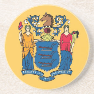 Onderzetter met vlag van New Jersey, VS