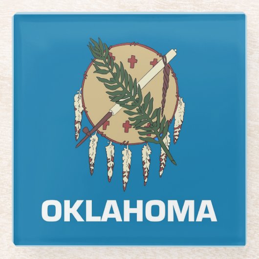 Onderzetter met vlag van Oklahoma State, Verenigde (Voorkant)
