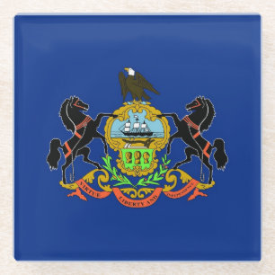 Onderzetter met vlag van Pennsylvania State, Veren