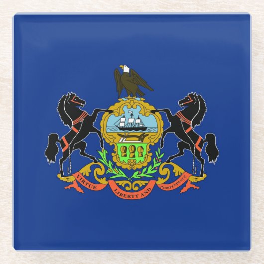 Onderzetter met vlag van Pennsylvania State, Veren (Voorkant)