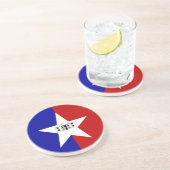 Onderzetter met vlag van San Antonio, Texas, VS (Zijkant)