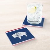 Onderzetter met vlag van Wyoming State, Verenigde (Schuin)