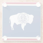 Onderzetter met vlag van Wyoming State, Verenigde (Achterkant)