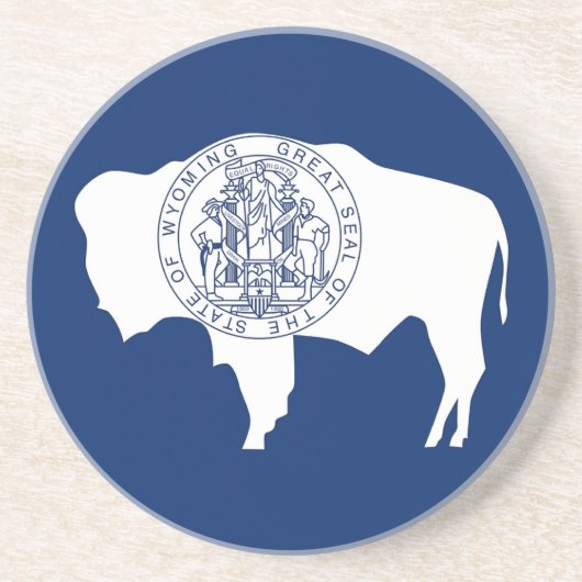 Onderzetter met vlag van Wyoming, VS (Voorkant)