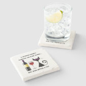 Onderzetter met vrouw kan niet alleen op wijn over (Zijkant)