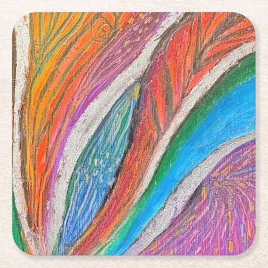 Onderzetter met zachte bloem - Gestucteerd bloempa (Voorkant)