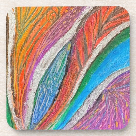 Onderzetter met zachte bloem - Textuur Bloempatroo (Voorkant)