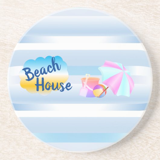 Onderzetter met zandsteen voor blauw strand (Voorkant)