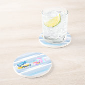 Onderzetter met zandsteen voor blauw strand (Zijkant)