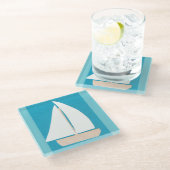 Onderzetter met zeilboot (Schuin)