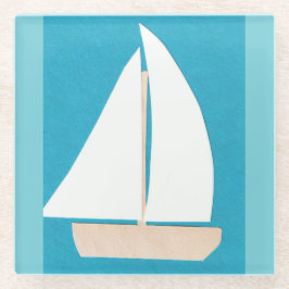Onderzetter met zeilboot