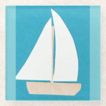 Onderzetter met zeilboot