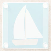 Onderzetter met zeilboot glazen onderzetter (Achterkant)