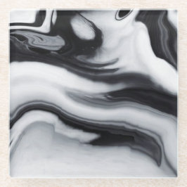 Onderzetter met zwart-wit en wit marmer