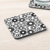 Onderzetter met zwarte en witte florale kurk (Linkerzijde)