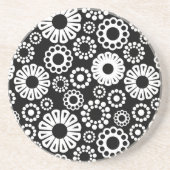 Onderzetter met zwarte en witte florale oplossing (Voorkant)