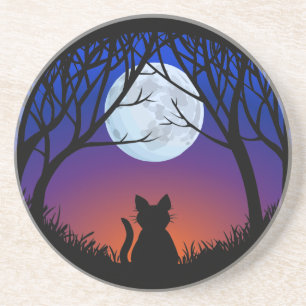 Onderzetter met zwarte kat Vat Cat Cat Cat Cat Lov