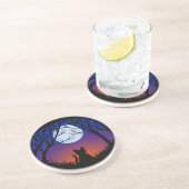 Onderzetter met zwarte kat Vat Cat Cat Cat Cat Lov (Zijkant)