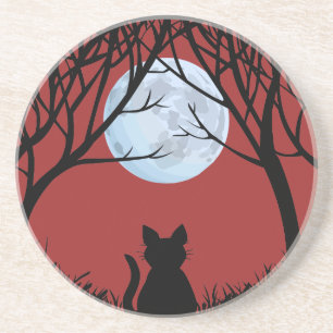 Onderzetter met zwarte kat Vat Cat Cat Cat Cat Lov