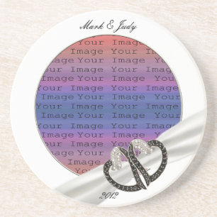 Onderzetter met zwarte & witte diamant