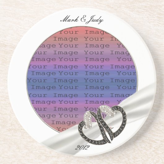 Onderzetter met zwarte & witte diamant (Voorkant)