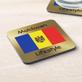 Onderzetter Moldavië vlag + tekst (Linkerzijde)