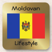Onderzetter Moldavië vlag + tekst (Voorkant)