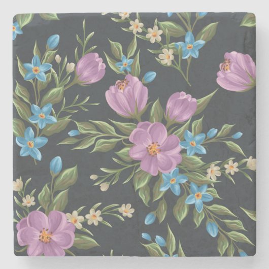 Onderzetter mooie Floral Sketch Stone (Voorkant)