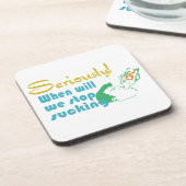 Onderzetter oliehoudende humor kurk (Linkerzijde)