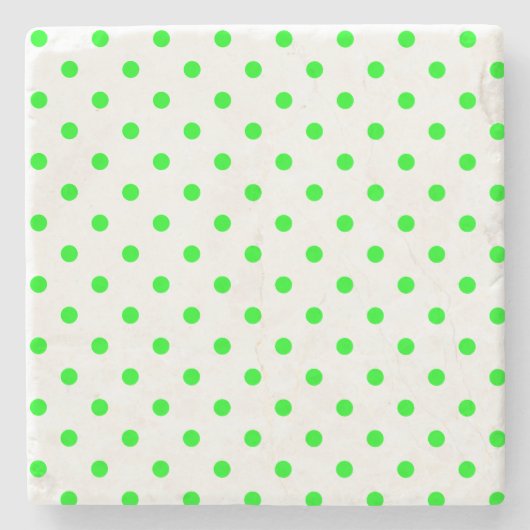 Onderzetter op het Groene en Witte Polka Dots Squa (Voorkant)
