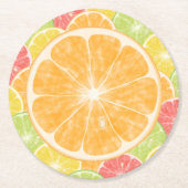 Onderzetter Oranje Citrus Slices Round Paper (Voorkant)