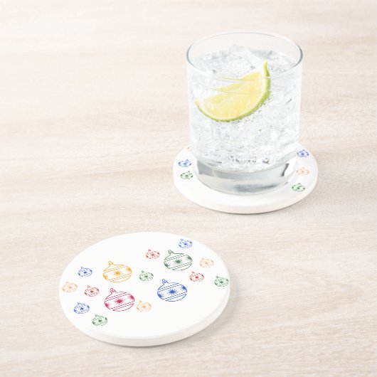 Onderzetter - Ornamenten met kerstbomen (Zijkant)