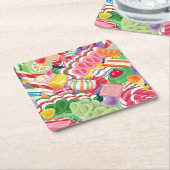 Onderzetter oud kerstcadeau met Snoep (Schuin)