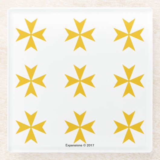 Onderzetter over het Maltees/Magdalene Glazen Onderzetter (Voorkant)