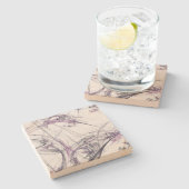 Onderzetter Paars en grijs Fractal Square (Zijkant)