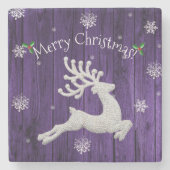 Onderzetter Paars Rustisch kerstreïndustrie (Voorkant)