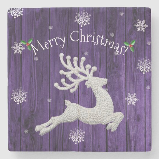 Onderzetter Paars Rustisch kerstreïndustrie (Voorkant)