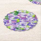 Onderzetter: Paarse bloemen Kartonnen Onderzetters (Gekanteld)