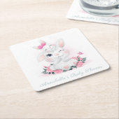 Onderzetter PAPIER : BABY SHOWER : BUNNY OP HET MO (Schuin)