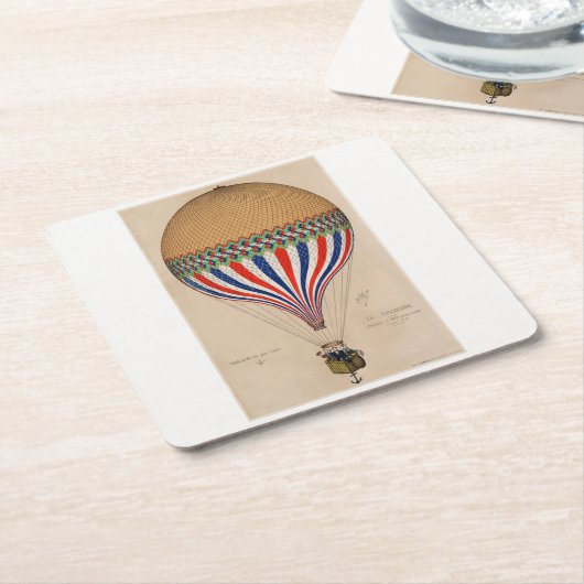 Onderzetter PAPIER :  FRANS HOT AIR BALLOON (Schuin)