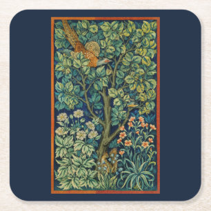 Onderzetter PAPIER MET WILLIAM MORRIS PHEASANT ONT