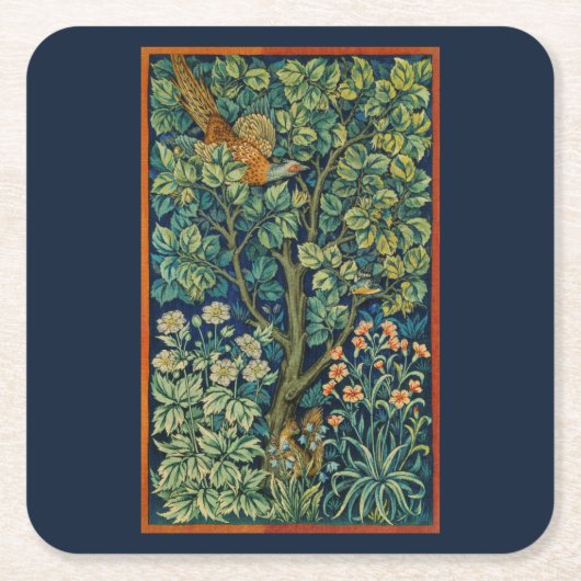 Onderzetter PAPIER MET WILLIAM MORRIS PHEASANT ONT (Voorkant)