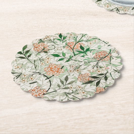 Onderzetter PAPIER : WILLIAM MORRIS : JASMINE (Gekanteld)