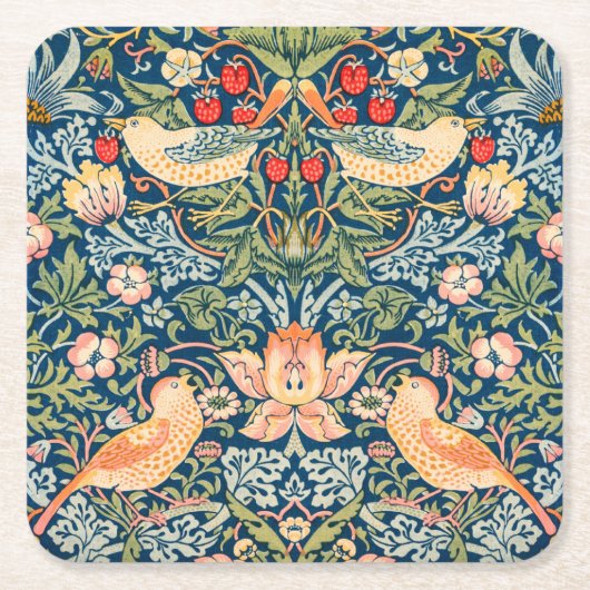 Onderzetter PAPIER : WILLIAM MORRIS , STRAWBERRY T (Voorkant)