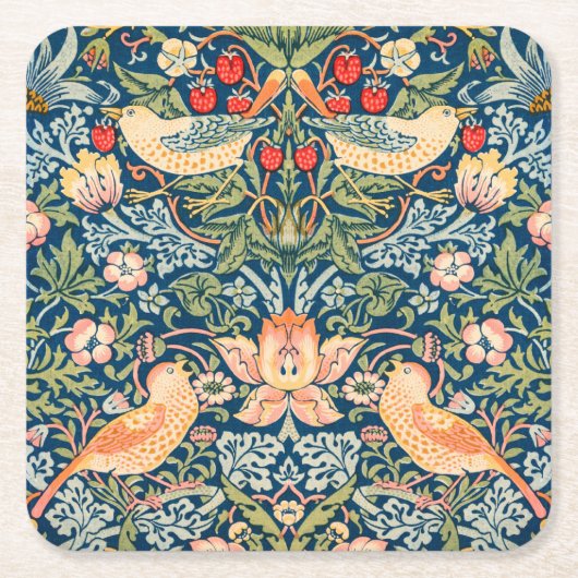 Onderzetter PAPIER : WILLIAM MORRIS : STRAWBERRY T (Voorkant)