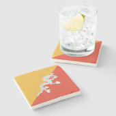 Onderzetter patriottisch-Bhutan-vlaggensteenbeen (Zijkant)