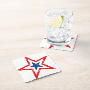 Onderzetter patriottisch Star Paper Drink