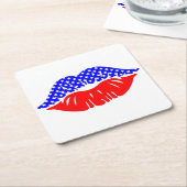 Onderzetter Patriottische kiss Paper Drink (Schuin)