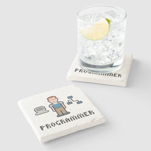 Onderzetter Pixel Programmer Marmer Stone (Zijkant)