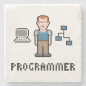 Onderzetter Pixel Programmer Marmer Stone (Voorkant)